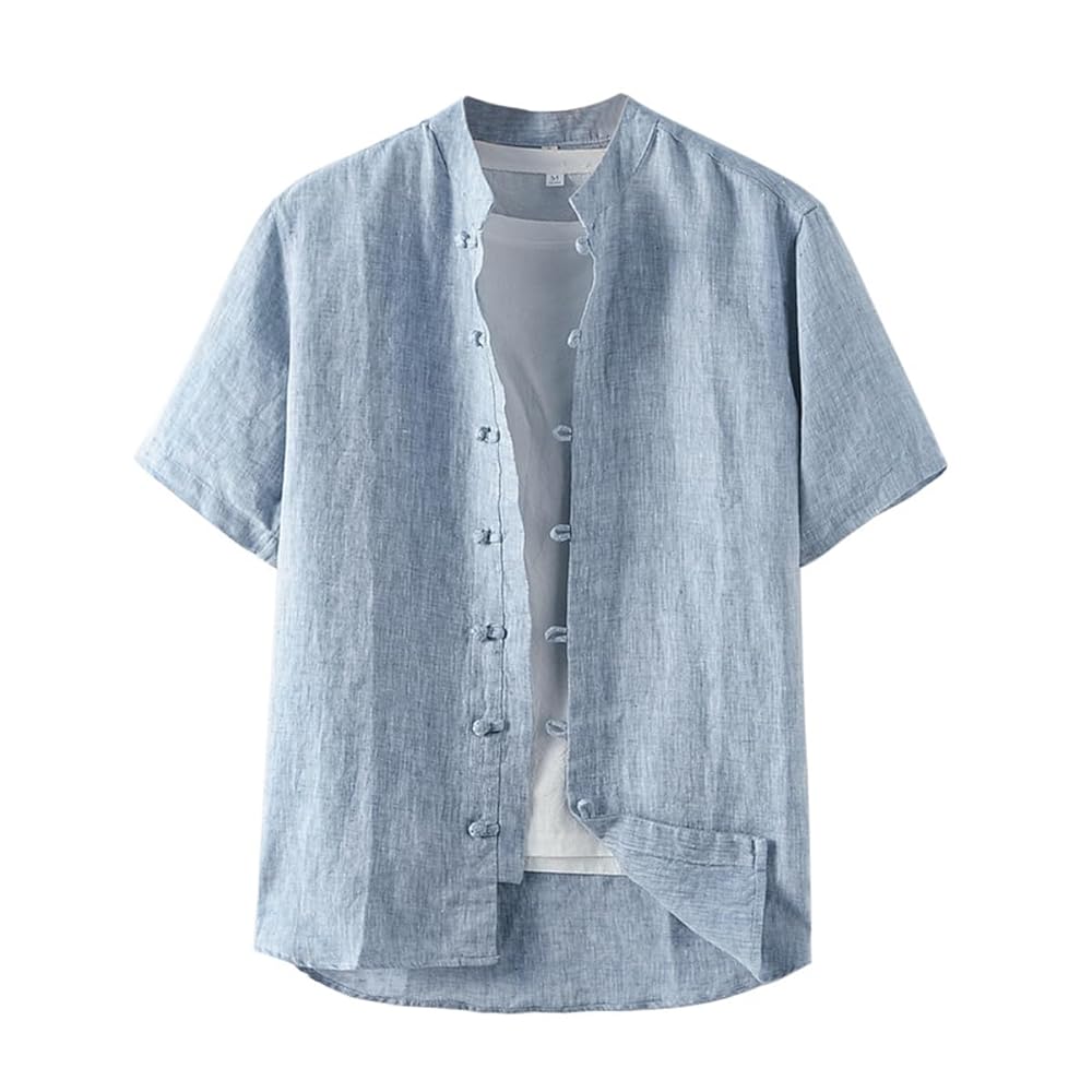 Amazon.com: Ystylee Mens Summer Linen Short Sleeve Shirts